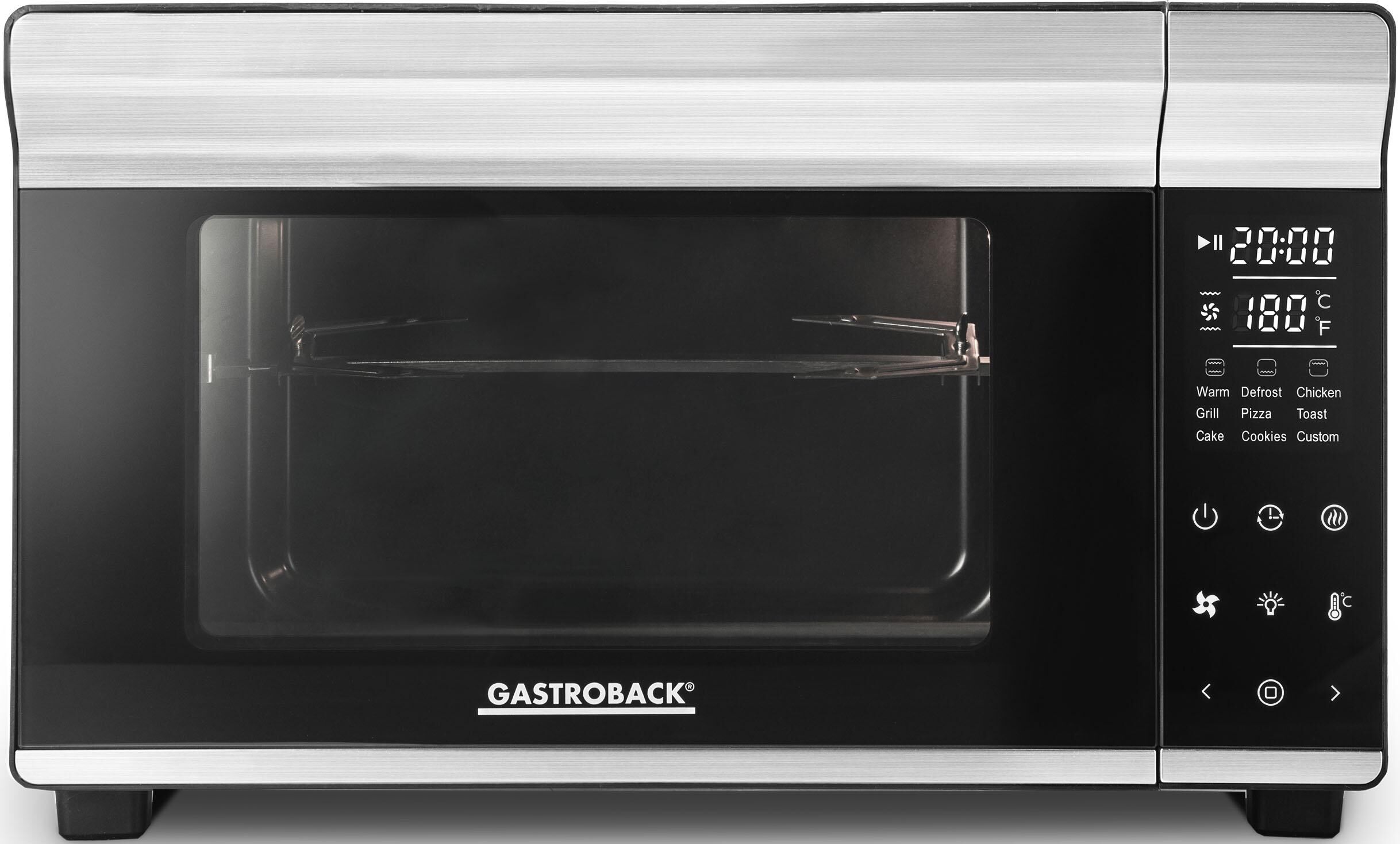 GASTROBACK Minibackofen "Bake & Grill Design Bistro 42814", silber (silberfarben, schwarz), B:47,7cm H:29,6cm T:39cm, Minibacköfen, Minibackofen