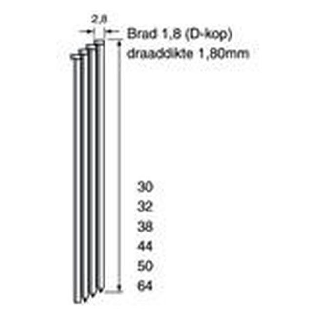 Dutack 5150016 DA18 Brad D-Cup Edelstahl 38mm 4000 Stück (45357712)