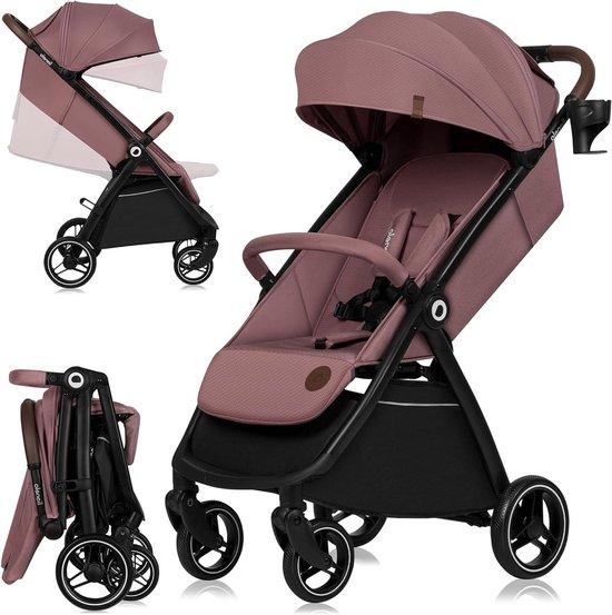 Großes Kinderwagenmodell für 6 Monate bis 4 Jahre bis 22 kg Lastfähigkeit mit großen 360° drehbaren Rädern, Vollfedern, einem einhändigen Klappmechanismus, einem anpassbaren Rückenlehne und Fußstütze, großem XXL-Bezug.