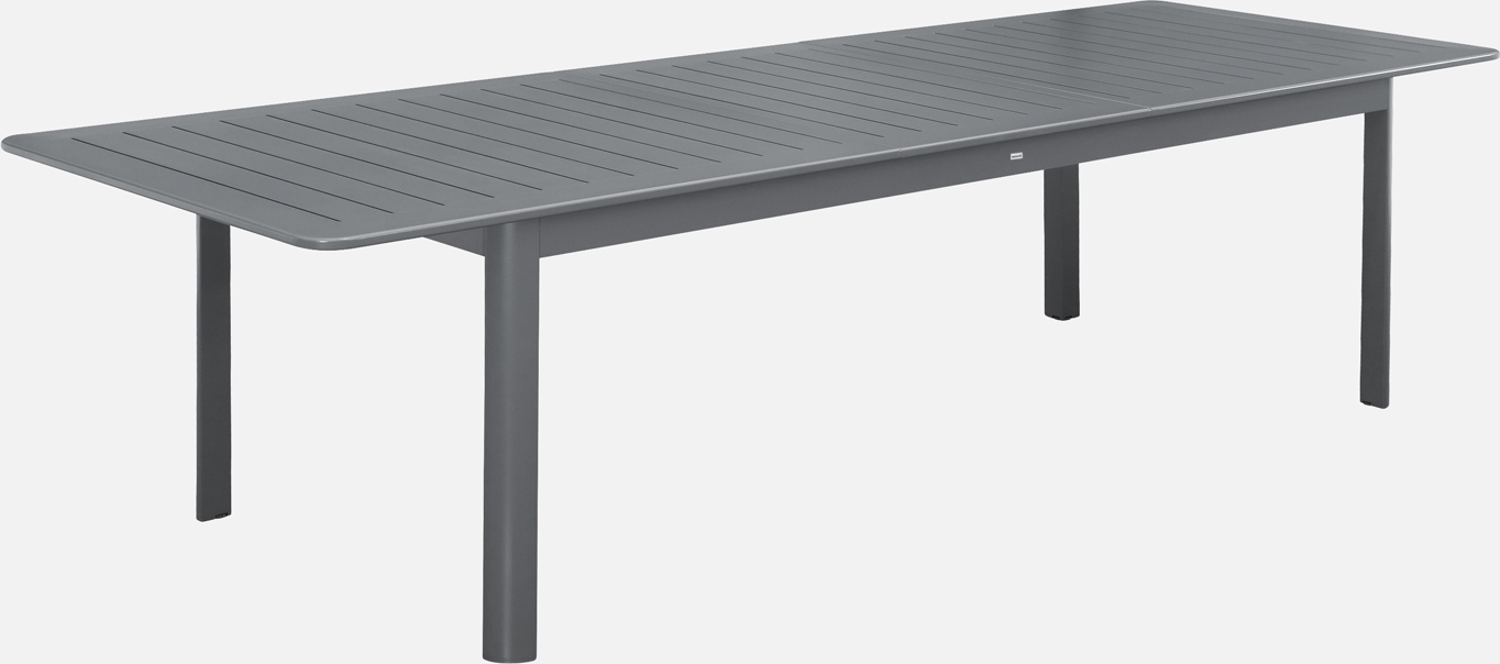 sweeek - Ausziehbarer Gartentisch aus Aluminium, 10 Plätze - Anthrazit