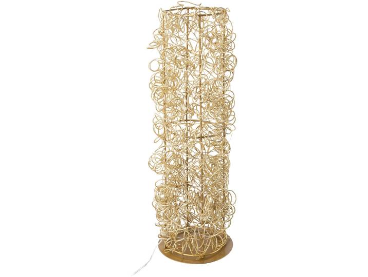 Dekoobjekt CREATIV LIGHT Metalldraht-Tower , gold (goldfarben), H:30cm, Draht, Dekofiguren, Dekoobjekt, Zylinder aus Draht, batteriebetrieben, mit Timerfunktion