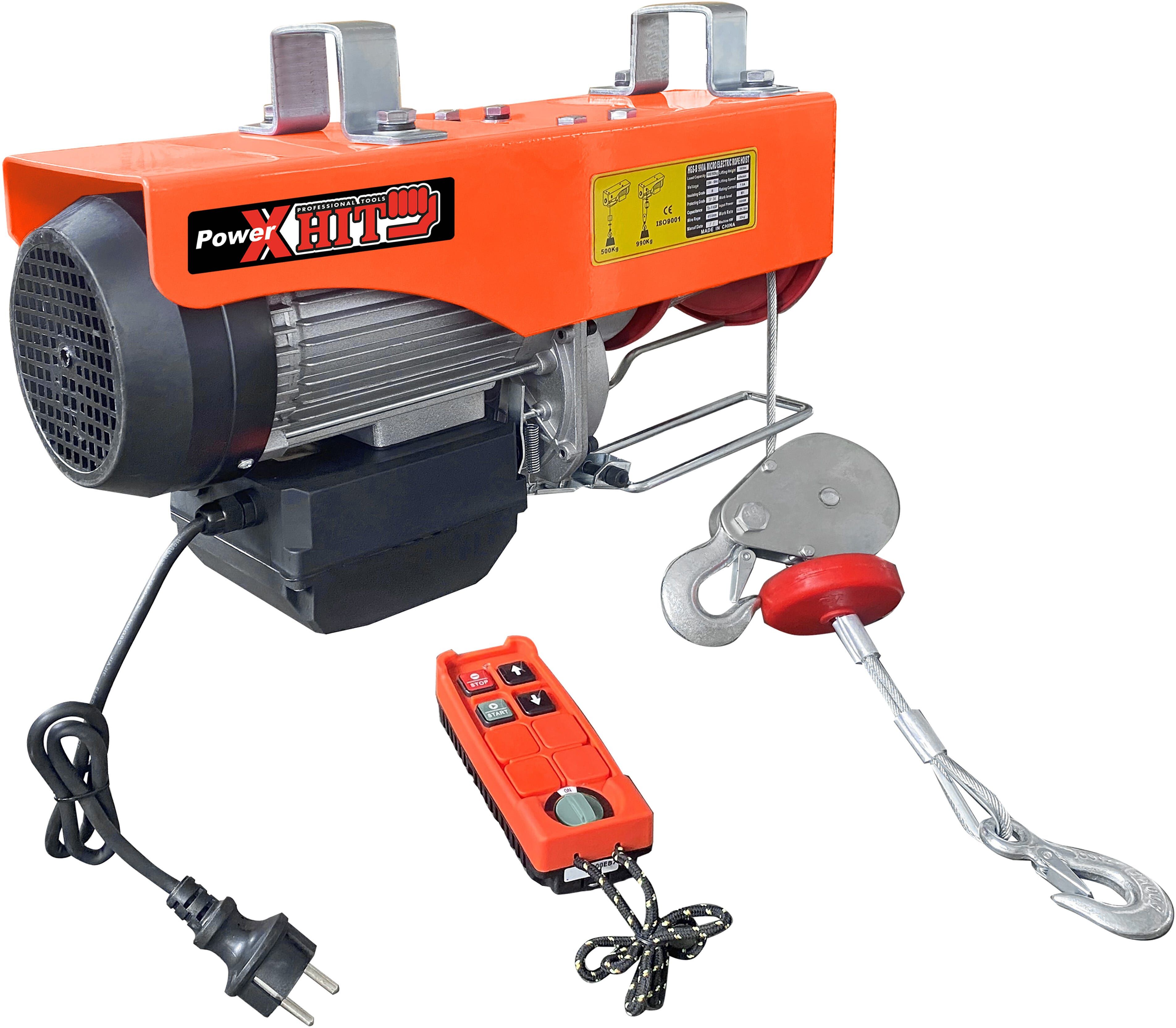 Powerxhit PARANCO 540 W CON TELECOMANDO WIRELESS FUNE SINGOLA 125 kg FUNE DOPPIA 250 kg CAVO 18 m