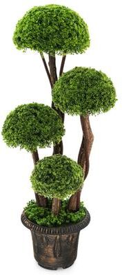 Costway 3 Feet Decorative Artificial Cedar Topiary Tree with Rattan Trunk