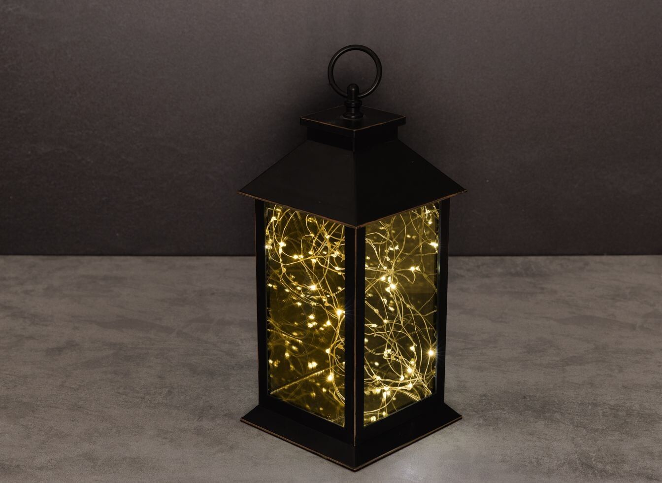 TrendLine LED Laterne schwarz 32 x 14 cm warmweiß-bunt Außen mit Timer