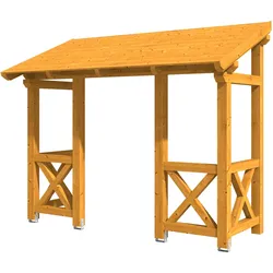 Skan Holz Pultdach Vordach Paderborn-Typ 5-eiche hell
