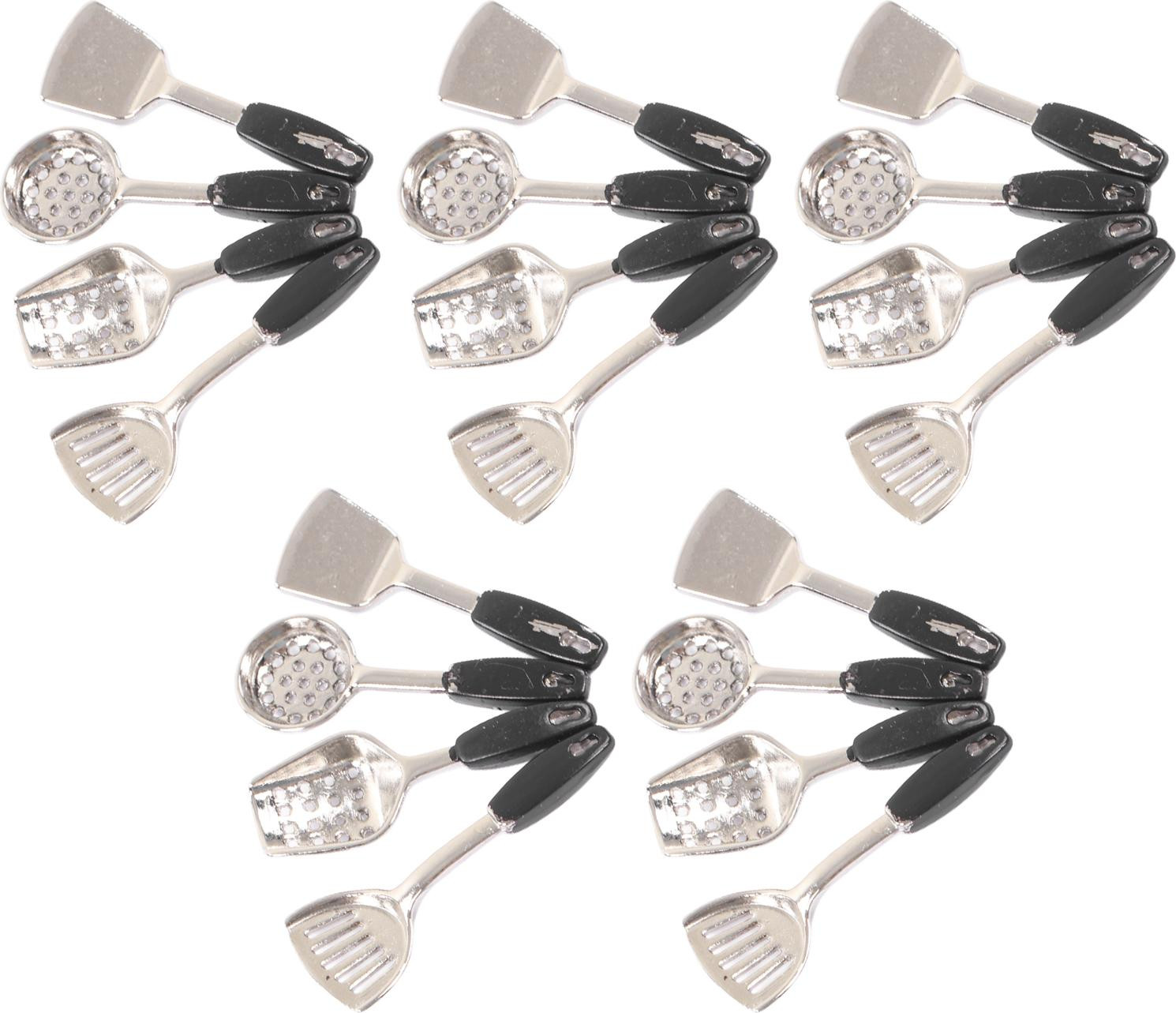 Gistuch Miniatuurkeuken op schaal 1:12 met decoratieve accessoires en poppenhuis-lepels