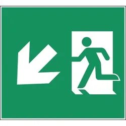 Schild I Piktogrammscheibe Rettungsweg links abw., Typ D,für CUBE-LUX STANDARD, ASR/ISO