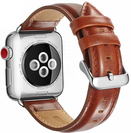 Apple Watch 38 / 40 / 41mm Nahkaranneke, Ruskea