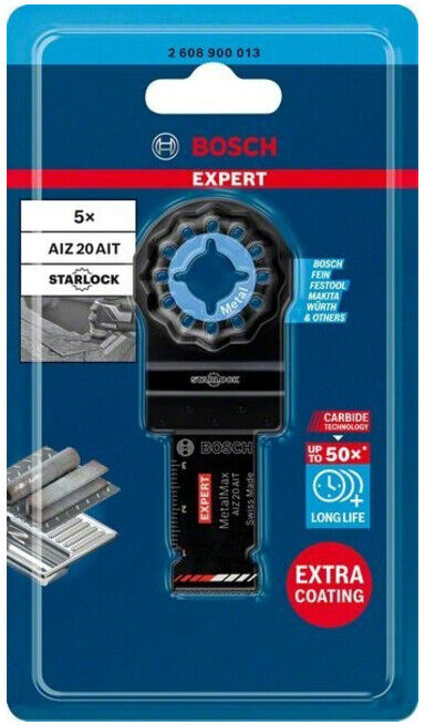 BOSCH Lame de scie plongeante HM EXPERT AIZ 20 AIT VE 5 pièces Starlock (2608900013)