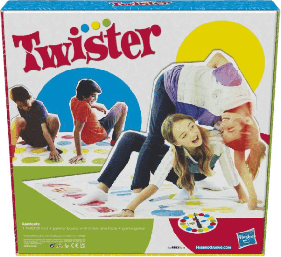Hasbro: Twister - Classic Party Game for 6 Years+, 2 Extra Moves, Ages 6+