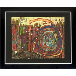 Kunstdruck HUNDERTWASSER (BH 77x58 cm) - bunt - BH 77x58 cm