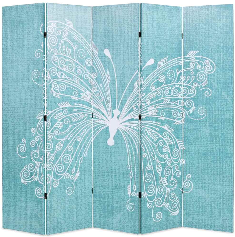 vidaXL Cloison de séparation pliable 200 x 170 cm Papillon Bleu