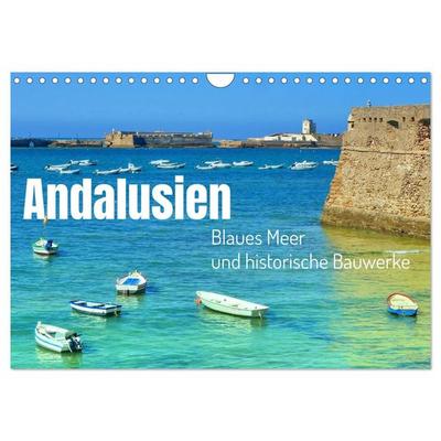 Andalusien, blaues Meer und historische Bauwerke (Wandkalender 2027 DIN A4 quer), CALVENDO Monatskalender