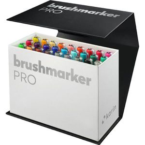 karin Brush-Pen 27C9 BrushmarkerPRO MiniBox, farbig sortiert, Pinselspitze, 26 Stück