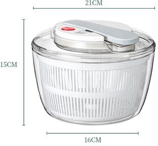 Inspire Daily Merch Salad Spinner Large Salad Bowl With Lid One Handed Easy Press Washer Dryer Drainer Mixer white