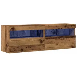 Helloshop26 - Modernes wandmontiertes TV-Möbel mit LED-Beleuchtung 60 x 30 x 40 cm elegantes Design in Antikholzoptik