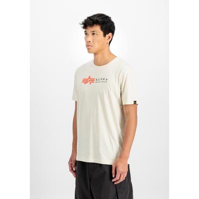 T-Shirt ALPHA INDUSTRIES "Alpha Label T-Shirt PP", Herren, Gr. S, weiß (vintage weiß), Obermaterial: 100% Baumwolle, Shirts T-Shirt