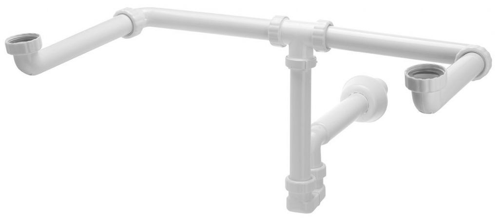 Bruckner MOSQUITO dubbele wastafel sifon, 5/4", DN40, wit