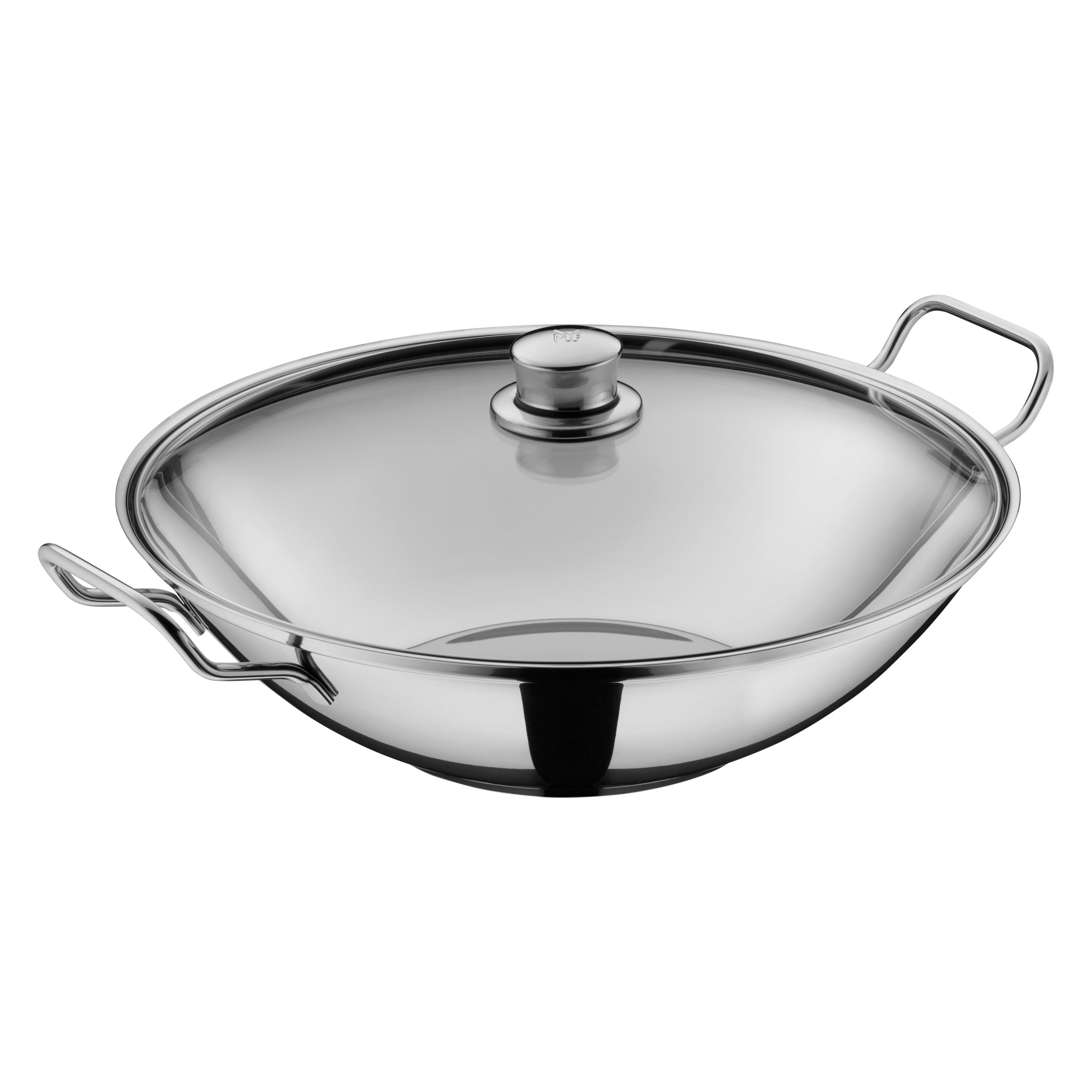 WMF Wok Wokpfanne 36cm Taiwan Deckel Ablagegitter Party Induktion Edelstahl (Wok Pfanne, Edelstahl, 36 x 16.36 cm) (07.9836.6040)