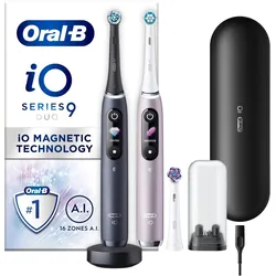 Oral-B, Elektrische Zahnbürste, iO9 Duo Pack Black Onyx & Rose Quartz Electric Toothbrush