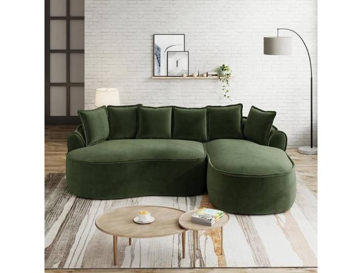 Canapé - KOMHTOM - L modulable - 3 places - Chenille - Chaise longue extra-large