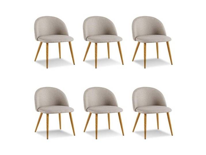 Lot de 6 chaises scandinaves beige - Rossi - DESIGNETSAMAISON