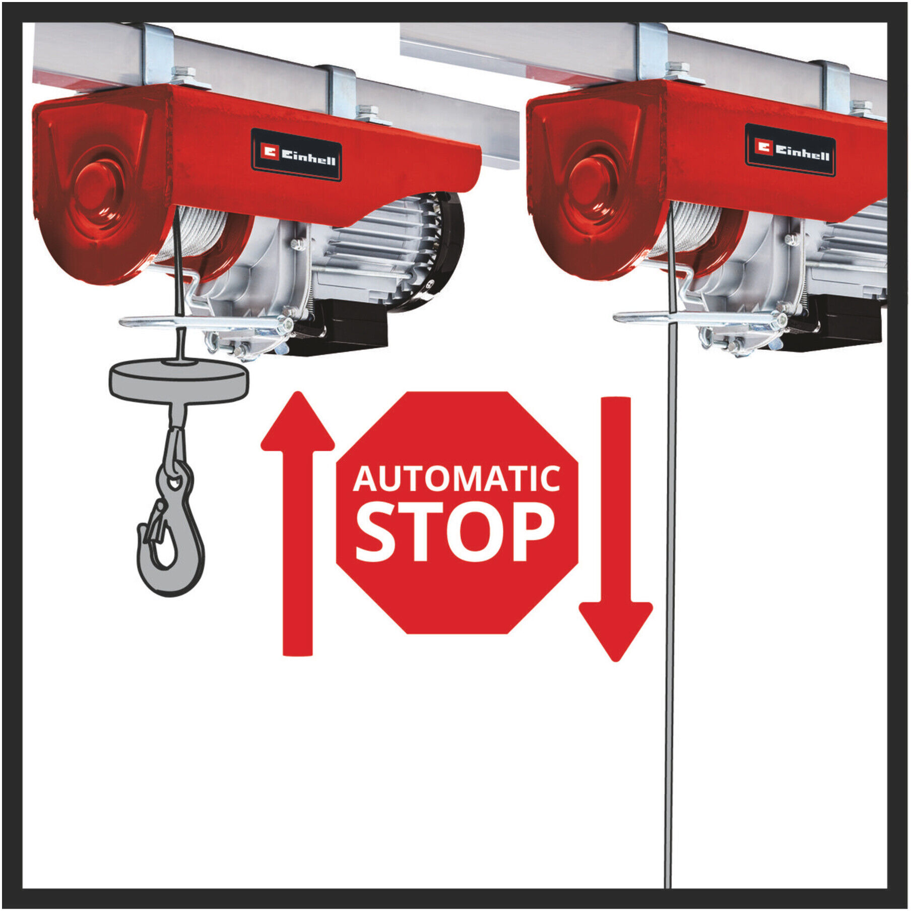 Einhell TC-EH 600 Seilhebezug mit Lasthaken und Fernbedienung, 2255150)