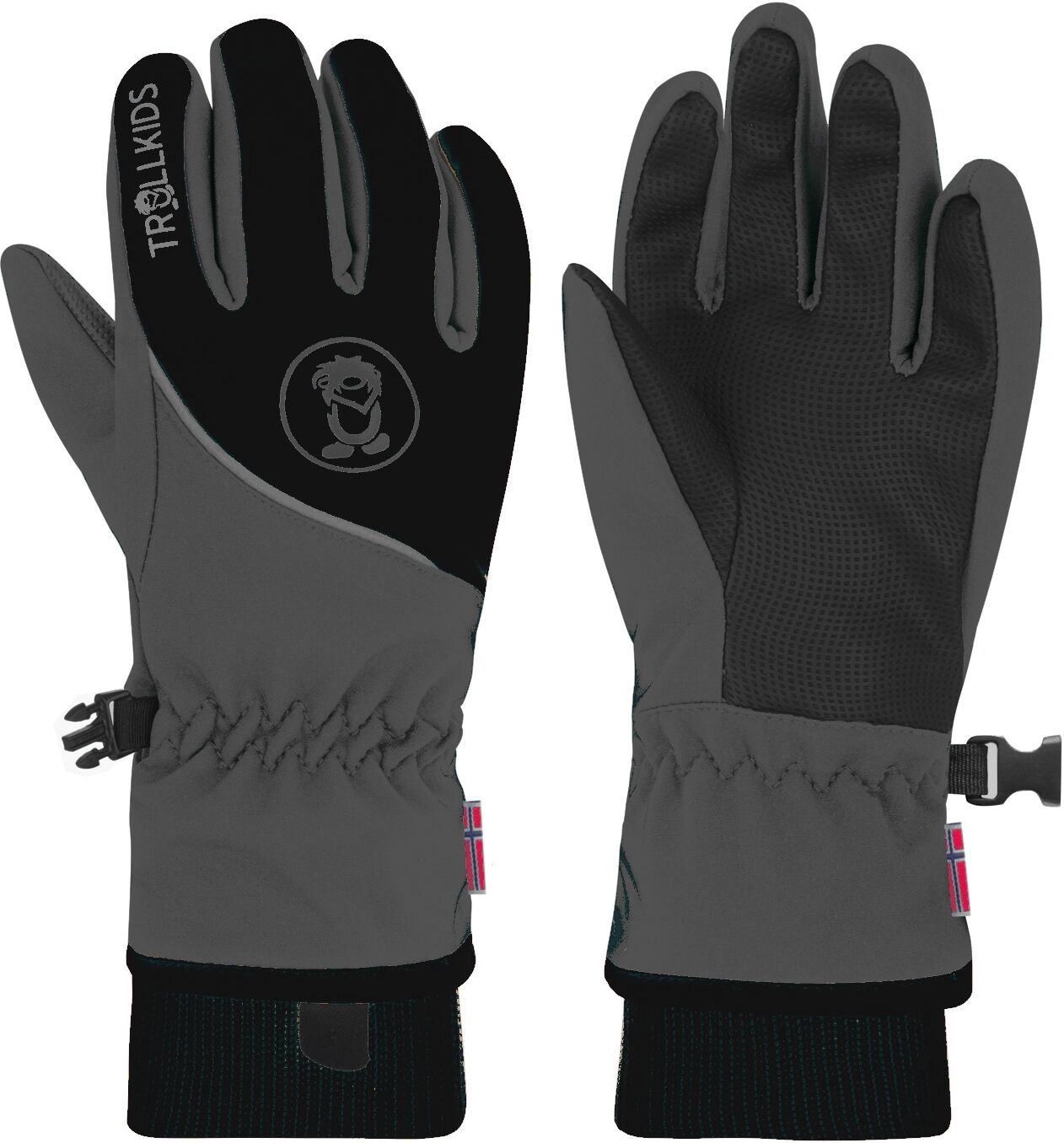 Skihandschuhe TROLLKIDS "KIDS TROLLTUNGA GLOVE", Kinder, Gr. 59Y10Y, schwarz, Web, Kunstfaser, Handschuhe Skihandschuhe, mit Fleece-Futter, für Kinder und Jugendliche geeignet schwarz 59Y10Y