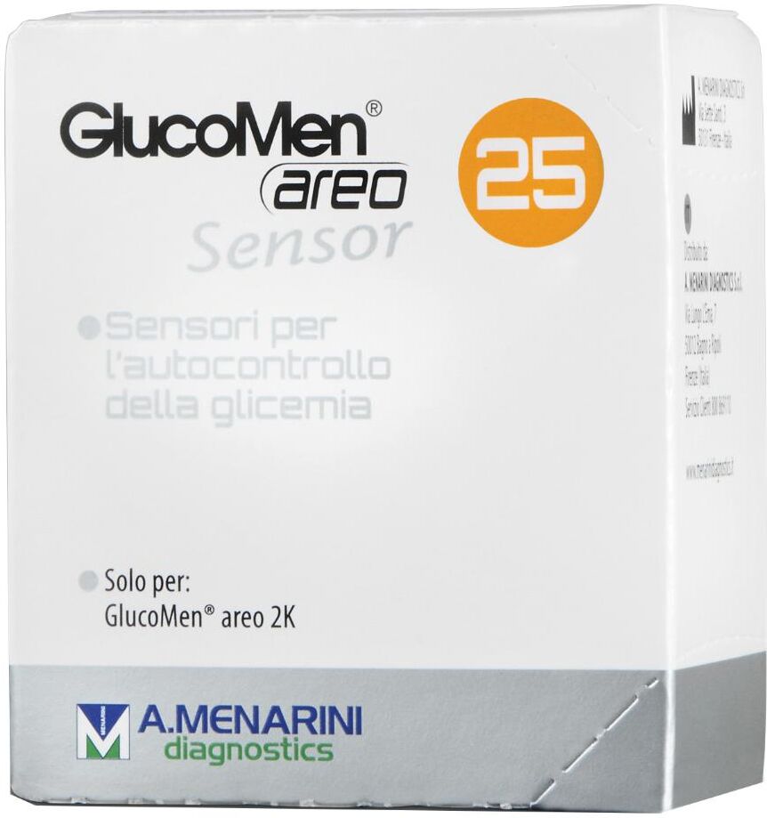 A MENARINI DIAGNOSTICS Glucomen Aereo Sensor 25 Pezzi - Dispositivo Medico per Monitoraggio Glicemia