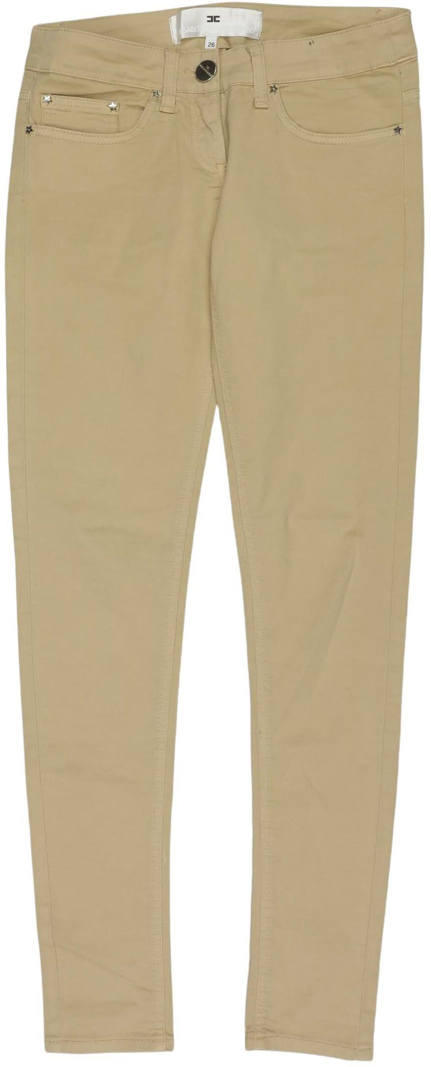 Elisabetta Franchi Damen Jeans, Beige, Gr. W26, Baumwolle / Elasthan - Second Hand