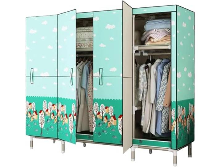 LoiYtrd Stahl-Kleiderschrank, platzsparend, tragbar, Heimmode(A,66in)