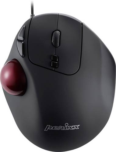Perixx PERIMICE-517 D Trackball USB Laser Schwarz 7 Tasten 400 dpi, 1000 dpi Ergonomisch, Integrierter Trackball