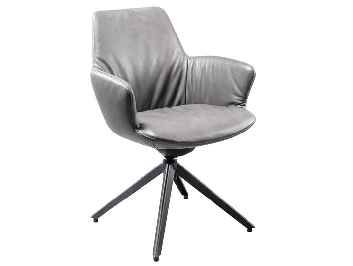 Plantagie Armlehnstuhl MAPLE, grau, Leder