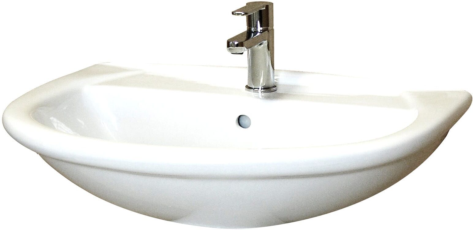 Tecnomat LAVABO A COLONNA E SOSPESO SERIE ELLEN IN CERAMICA BIANCA 65x51 cm (LXP)