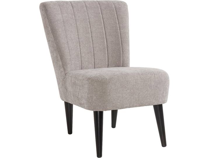 Cocktailsessel OTTO HOME Jan , grau, B:65cm H:88cm T:78cm, Struktur ( 85% Polyester, 15% Viscose ), Sessel, Cocktailsessel, mit Wellenunterfederung, Massivholzfüße