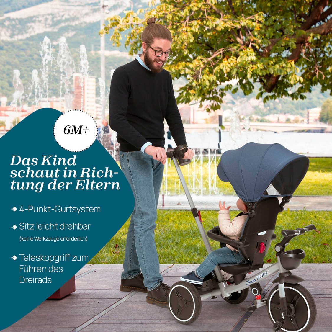 Dreirad CHICCO "TOY Trike 4 in 1", schwarz, Dreiräder, Kinder, Kunststoff, Metall, Dreirad, Topseller