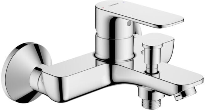 Hansa Mitigeur monocommande baignoire/douche HANSABASIC tirette, clapet anti-retour, bec 165 mm, chrome (55442103)