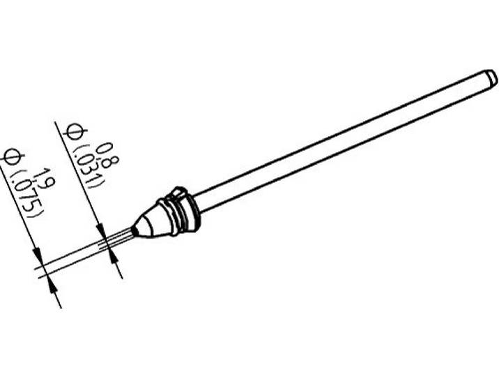 Ersa Desoldeerpunt 0742ED0819H voor X-Tool Vario diameter binnen 0,8 mm buiten 1,9 mm hoog vertind
