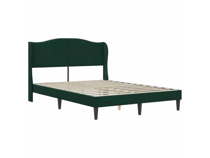 SKTQYQO Doppelbett 160 x 200 cm Samt Dunkelgrün Gepolstertes Kopfteil, feste Latten, konische Beine, Sperrholz, Verwendung im Innenbereich