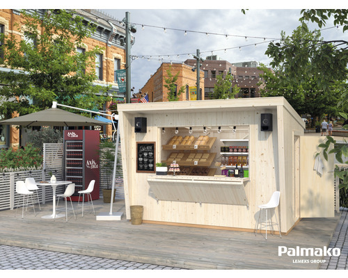 Marktstand Palmako Kira 7,7 m² inkl. Fußboden 355 x 290 cm natur