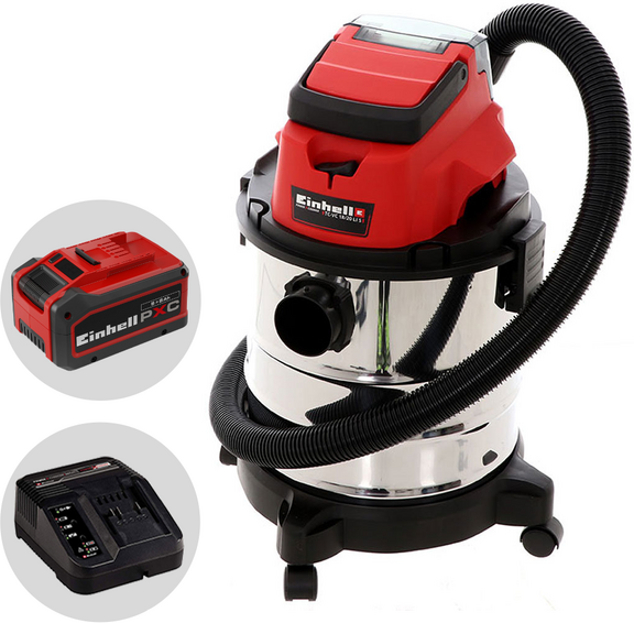 Einhell TC-VC 18/20 Li - Aspirasolidi e liquidi a batteria - 18V 5.0-8.0Ah