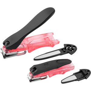 Zwilling Nagelknipser Classic rot, Edelstahl, für Finger- und Fußnägel, mit Nagelfeile, 2er Set