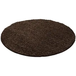 Teppich Hochflor RHEIN in Braun, einfarbig, Ø 200 cm