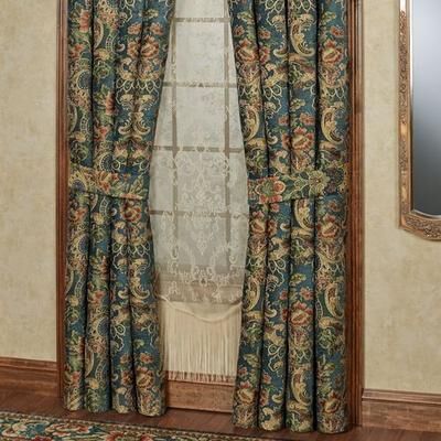 Touch of Class Casanova Wide Tailored Curtain Pair Dark Teal, 100 x 84, Dark Teal