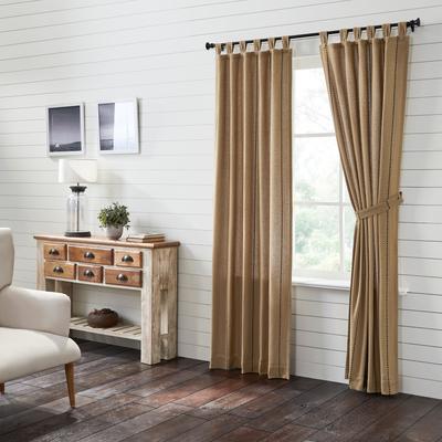 VHC Brands Stitched Burlap Natural Panel Set of 2 84x40