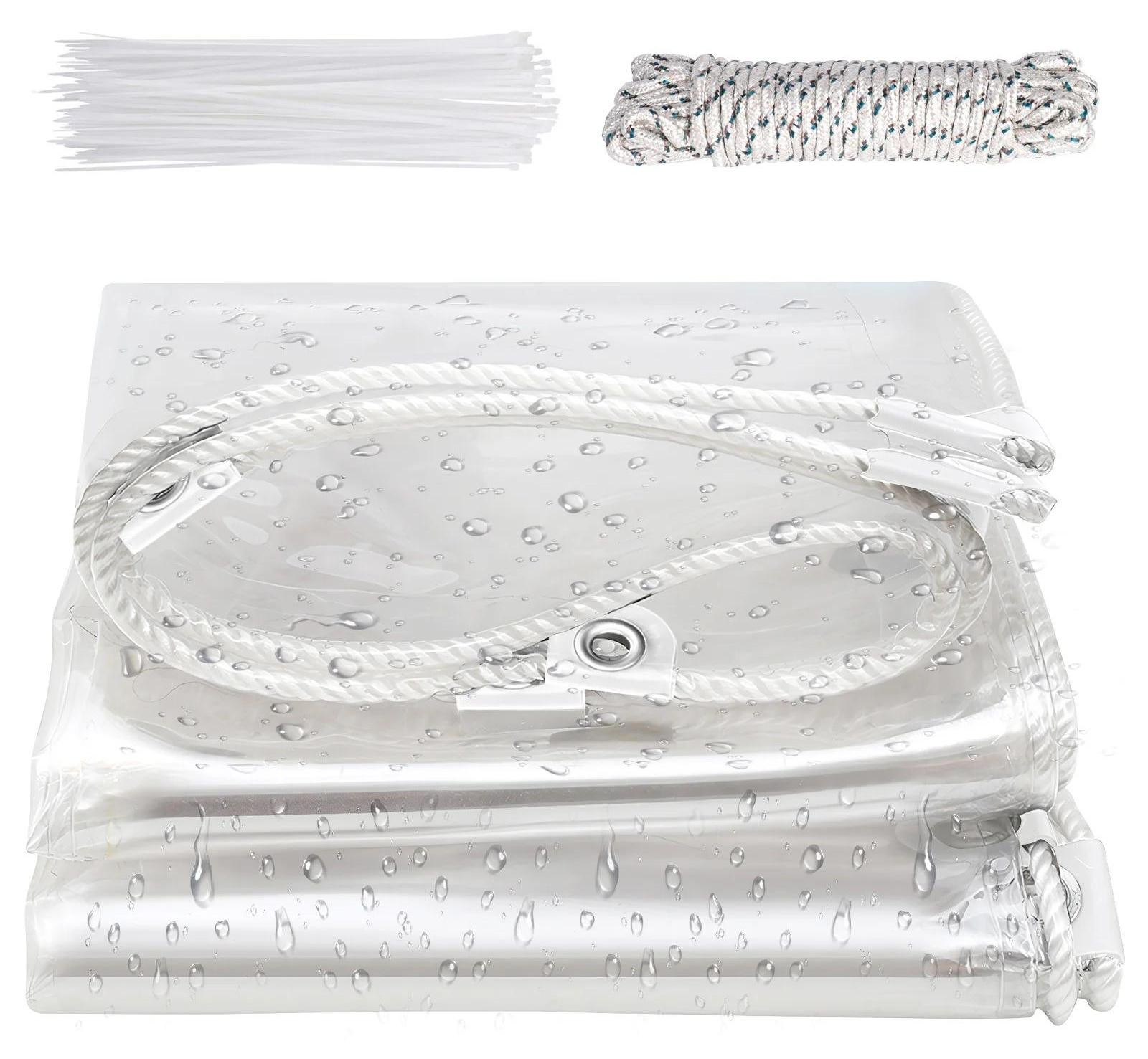 StarTech Transparant PVC Zeildoek - Waterdicht en Weerbestendig Afdekkingszeil - 3 x 4 meter - Helder