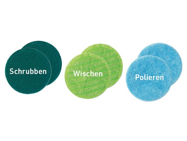 6 Mikrofaser-Pads für Hurricane Floating Mop, Blau-Hellgrün-Dunkelgrün