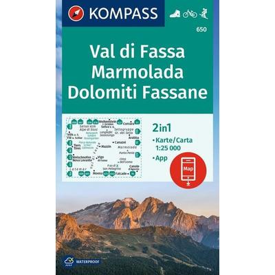 KOMPASS Wanderkarte 650 Val di Fassa, Marmolada, Dolomiti Fassane 1:25.000, Sonstige von , KOMPASS Freytag & Berndt, 978-3-99154-070-0