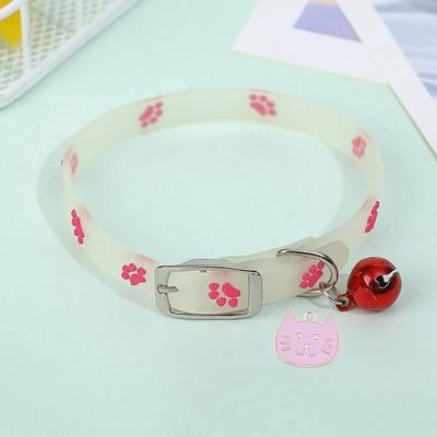 Uplifted Finds Glow In The Dark Luminous Pet Footprint Collar red