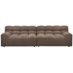 Sofa Allure aus Melange-Stoff, modern und gepolstert, Braun, großzügig für 3–4 Personen
